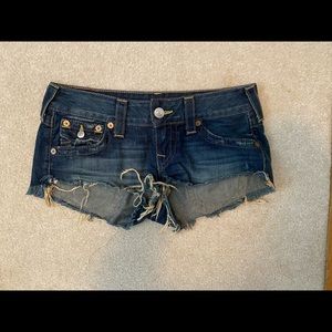 True religion denim shorts
